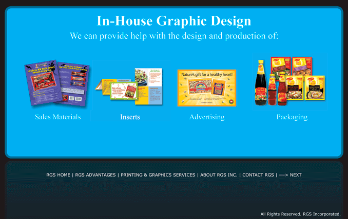 RGS Printing Services can provide help with the design and production of sales materials, advertising, packaging design